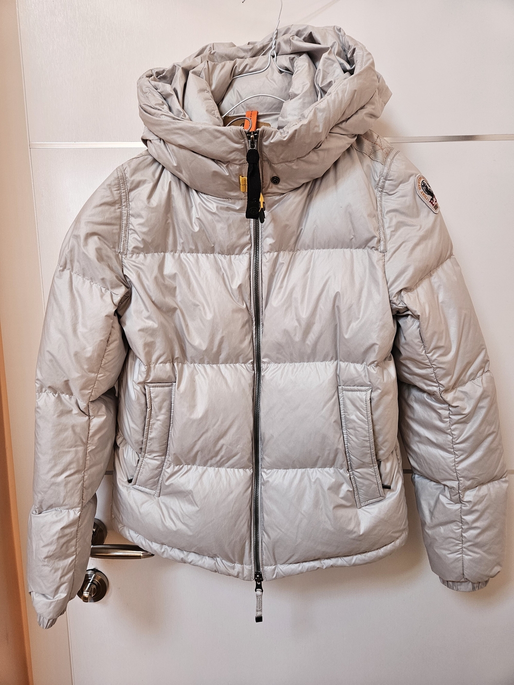 Parajumpers Light Silver Quilted Puffer Jacket with Hood